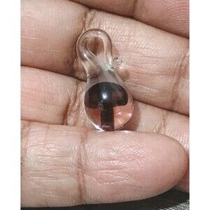 Art Glass Purple Mushroom Inside Clear Glass Vintage Pendant